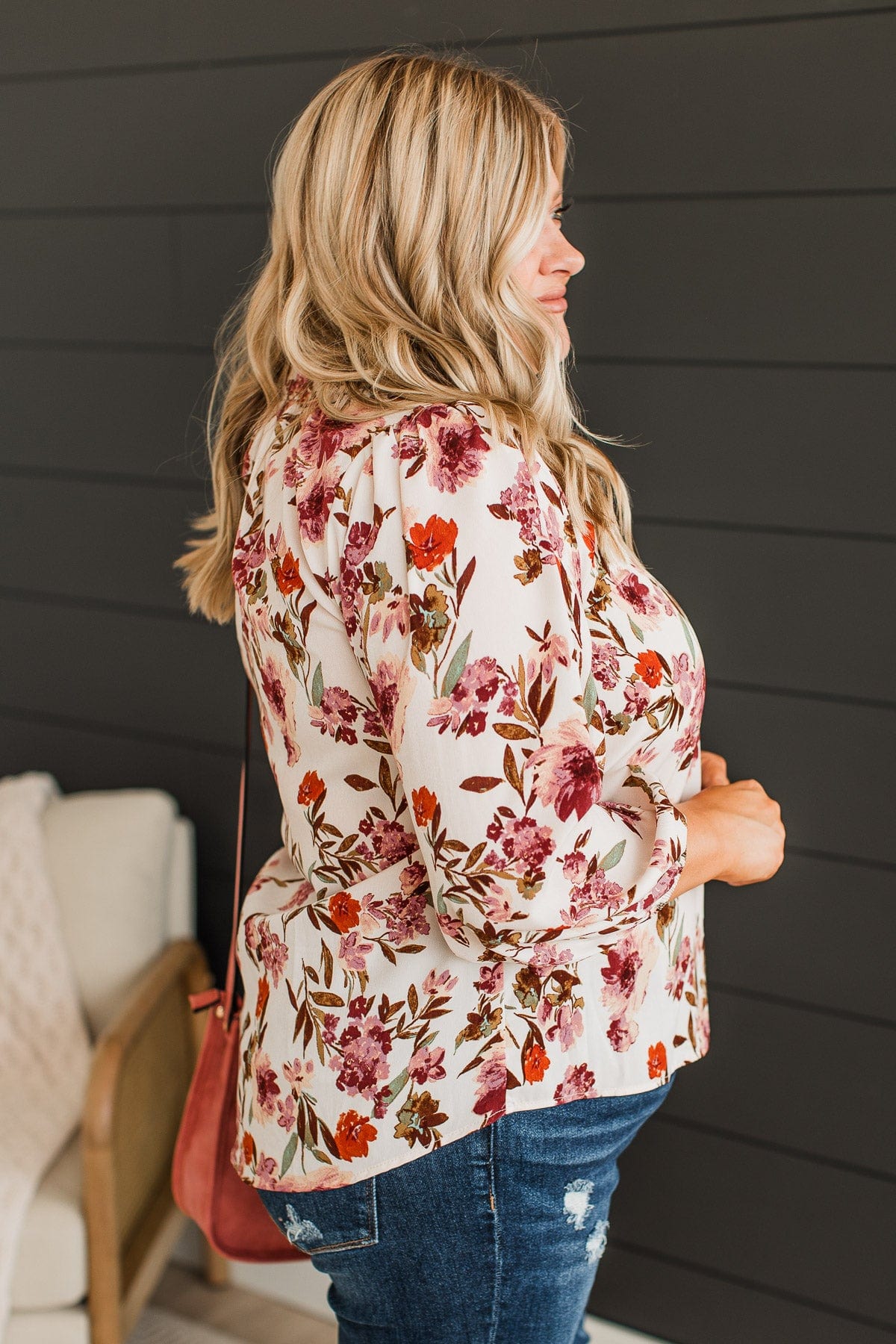 In Your Graces Floral Blouse- Cream