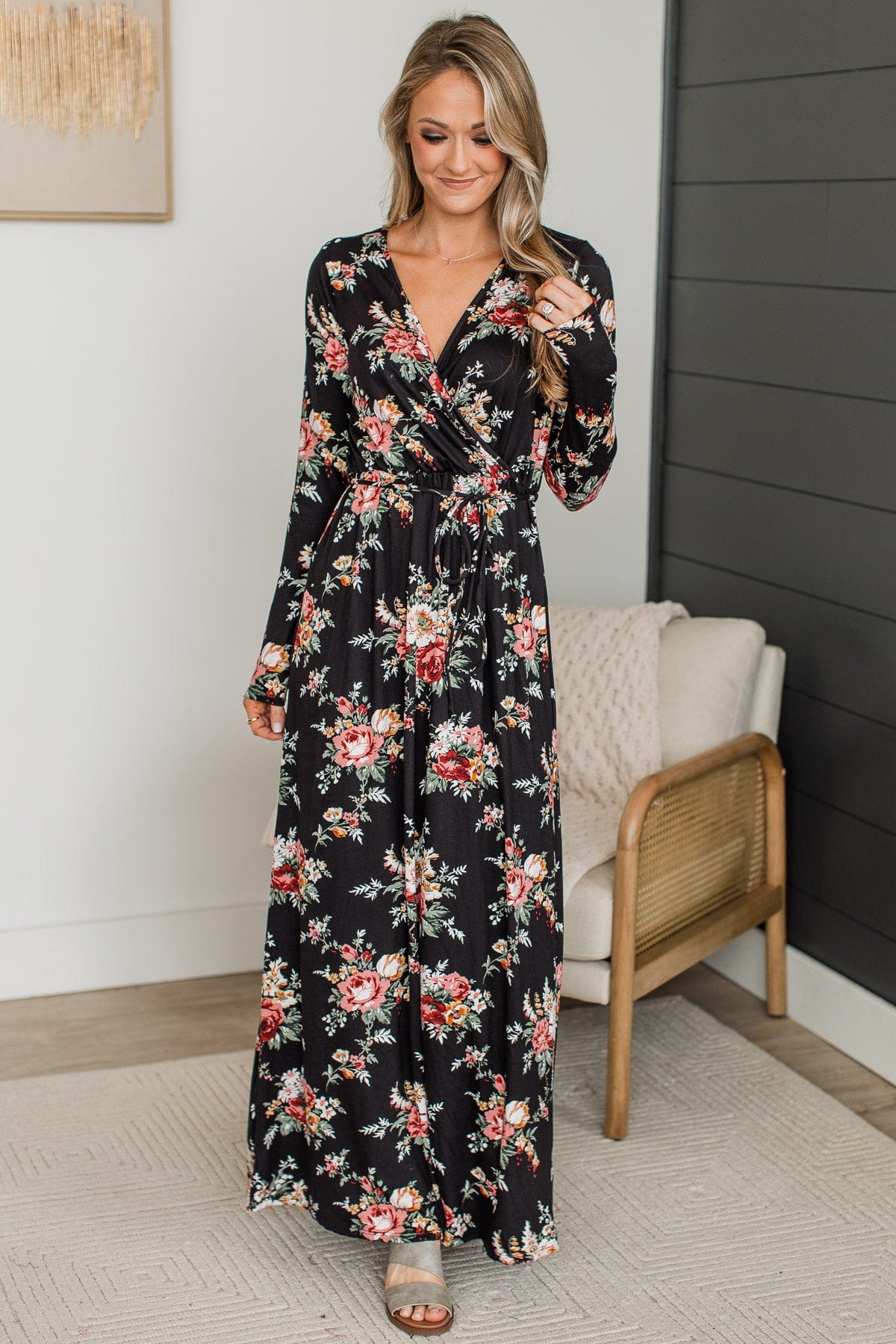 Big Crush Floral Maxi Dress- Black Big Crush Floral Maxi Dress- Black