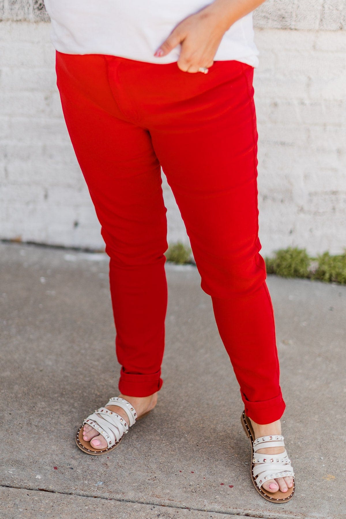 KanCan High-Rise Colored Skinny Jeans- Red – The Pulse Boutique