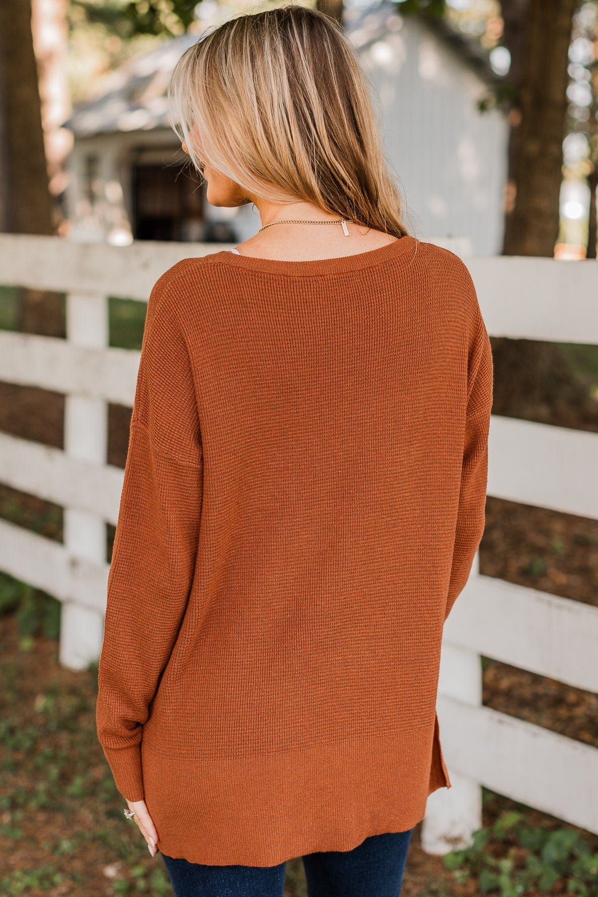 Time To Thrive Knit Sweater- Copper