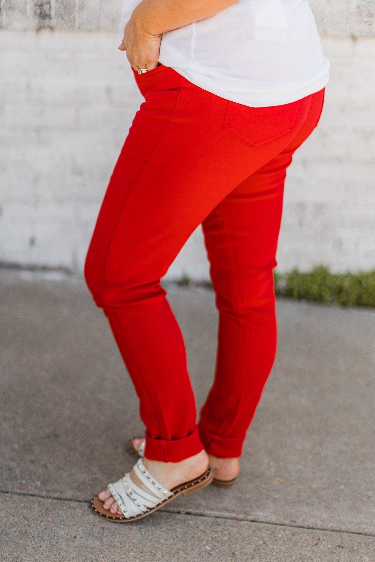 KanCan High Rise Skinny Red Jeans