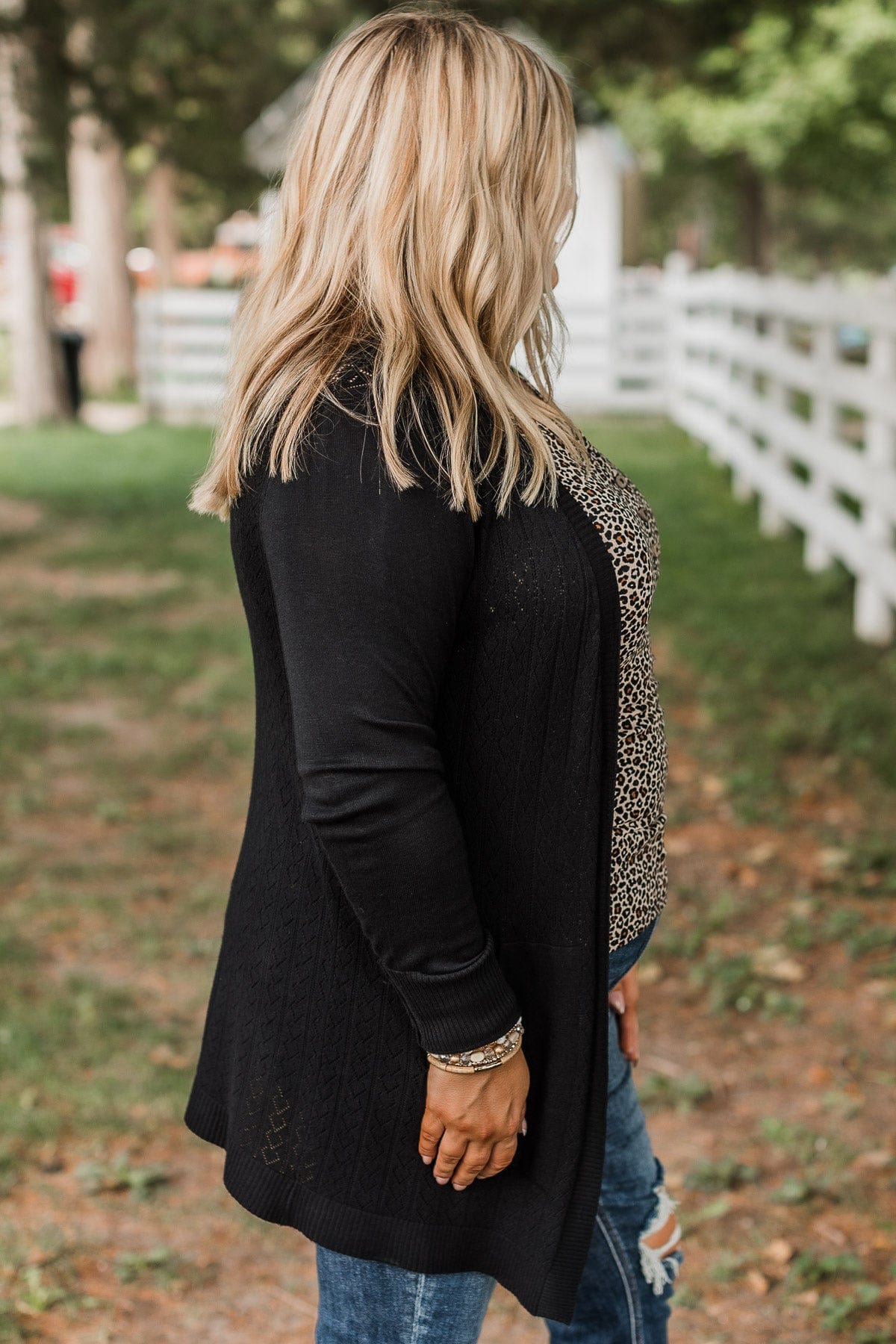 Found Myself Open Front Knit Cardigan- Black