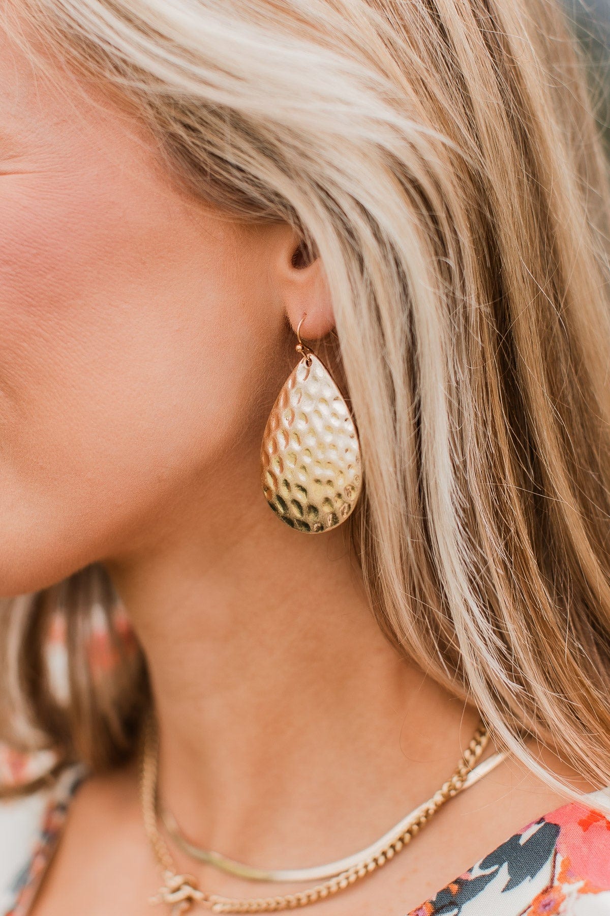 Looking Luminous Teardrop Earrings- Gold