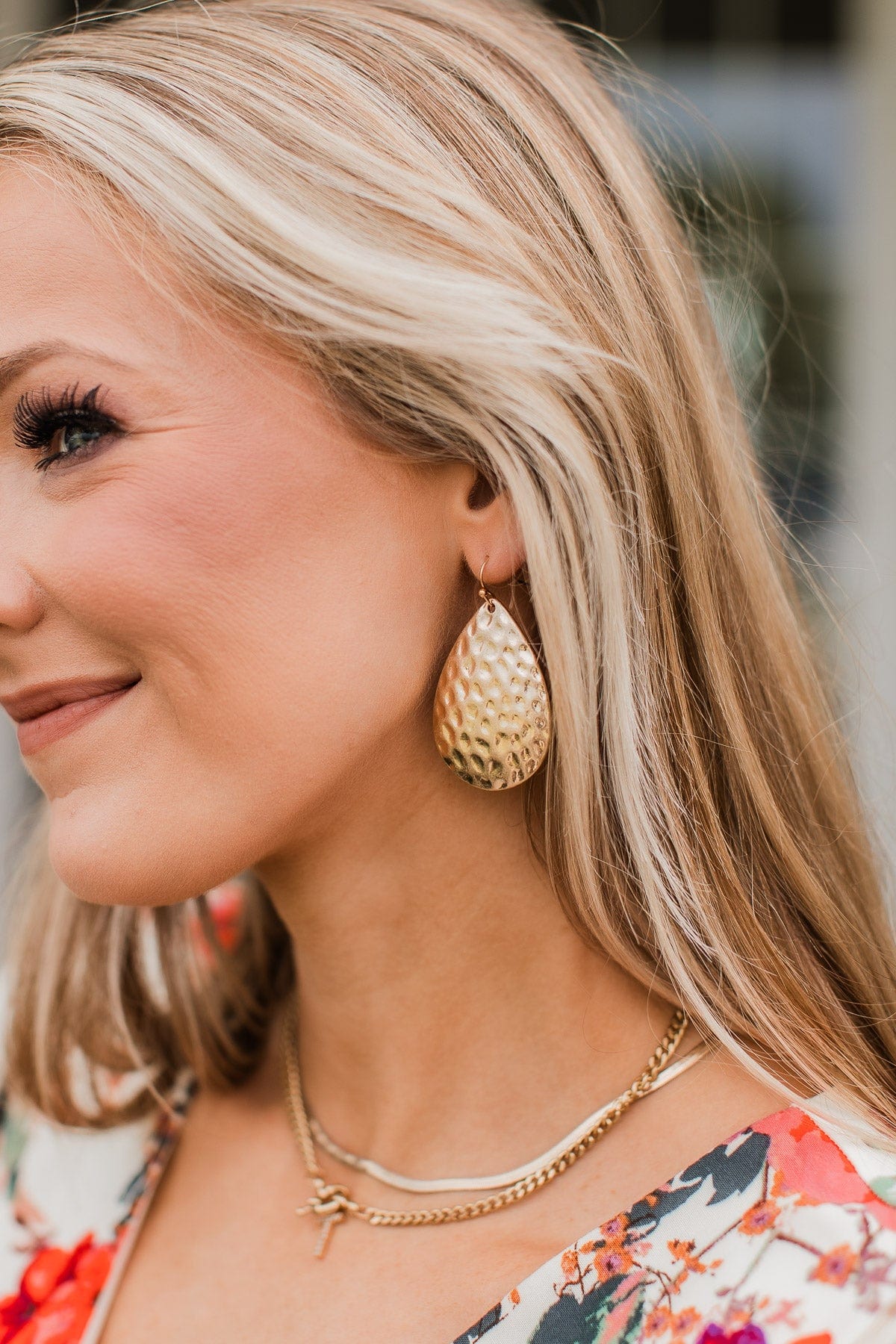 Looking Luminous Teardrop Earrings- Gold
