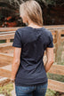 Light The Way V-Neck Top- Navy