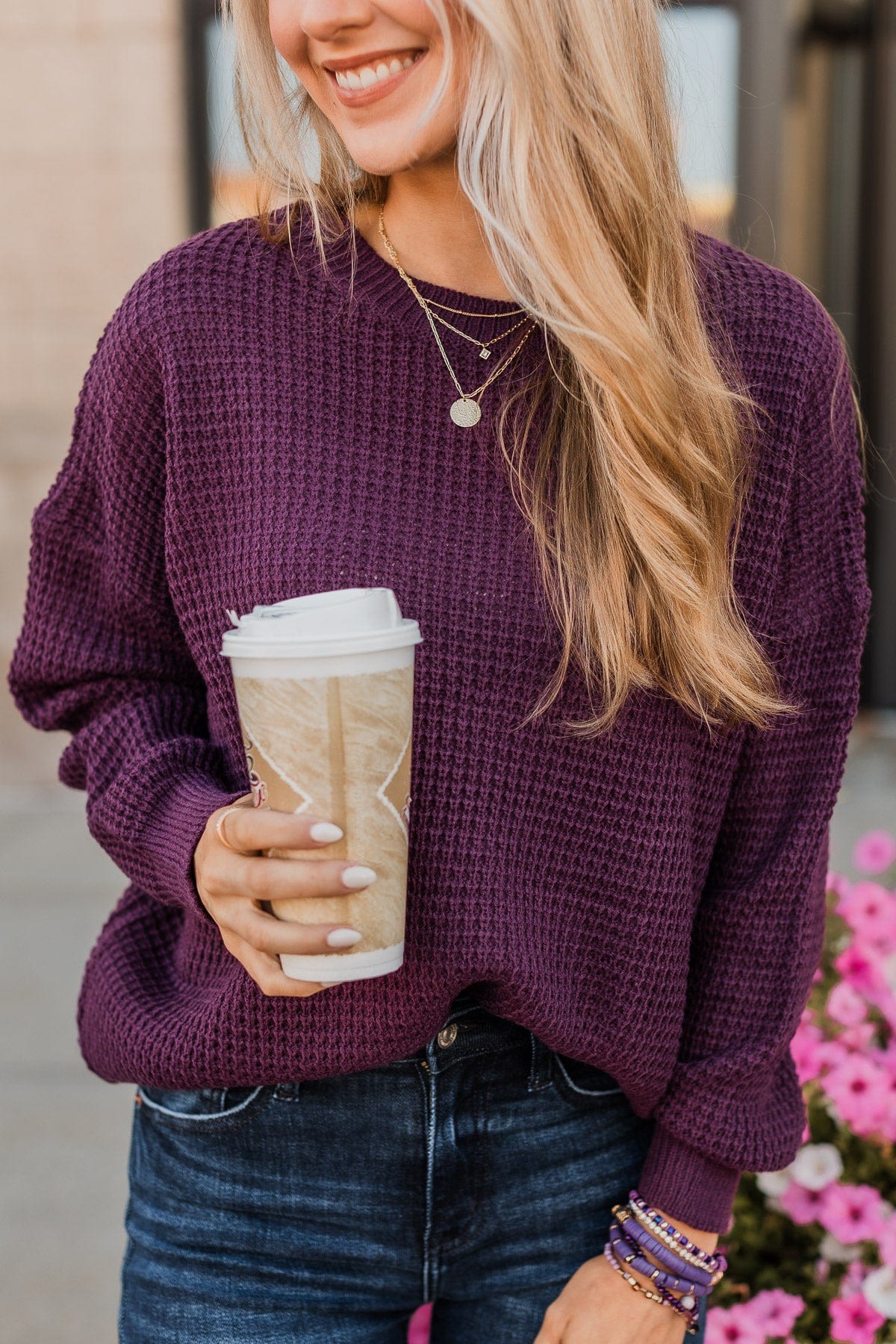 Captivating In Color Knit Sweater- Plum