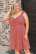 Cherishing You Floral Knit Dress- Red