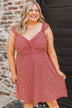 Cherishing You Floral Knit Dress- Red