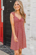Cherishing You Floral Knit Dress- Red