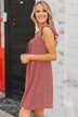 Cherishing You Floral Knit Dress- Red