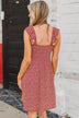 Cherishing You Floral Knit Dress- Red