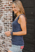 Yours Forever Ribbed Knit Tank Top- Navy
