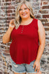 Prove Them Wrong Knit Tank Top- Red