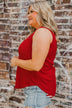 Prove Them Wrong Knit Tank Top- Red