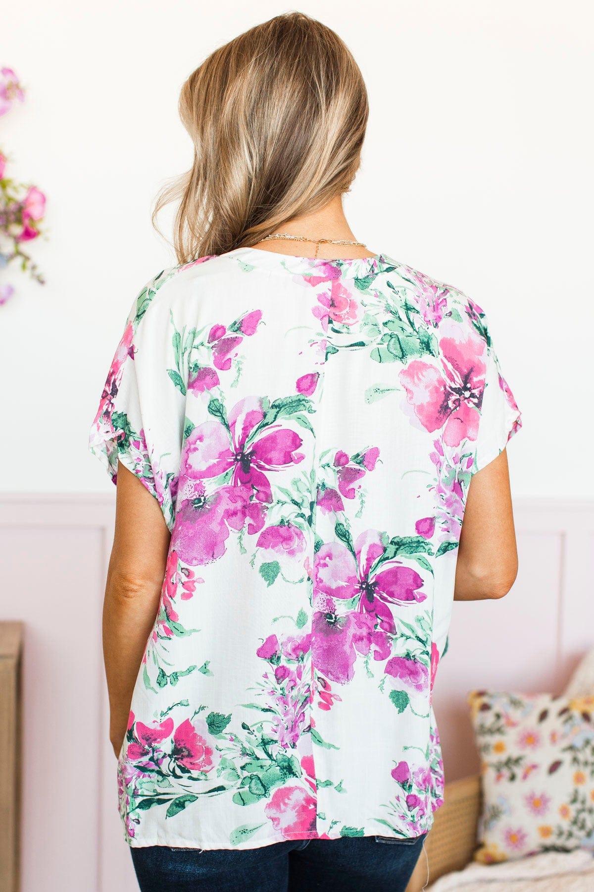 Find Me In The Flowers Top- Ivory