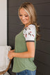What's In Store Short Sleeve Top- Sage