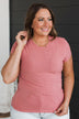 Very Tempting Ribbed Top- Dusty Rose