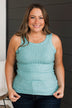 Think I Love This Ribbed Tank Top- Light Teal
