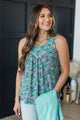 My One Wish Floral Tank Top- Green Multi