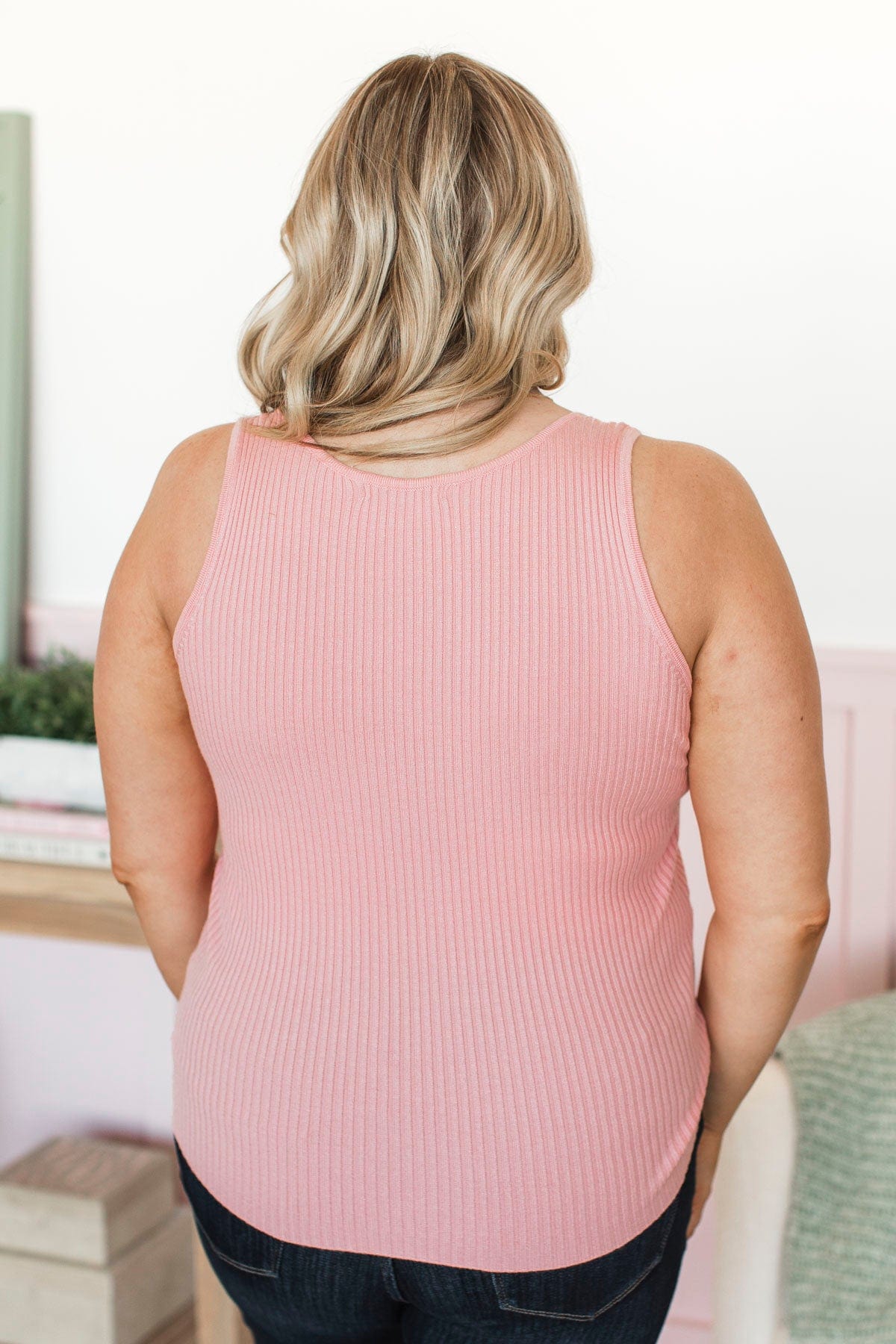 Feeling The Moment Knit Tank Top- Light Pink