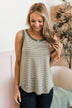 Eyes On The Prize Striped Tank Top- Ivory & Olive