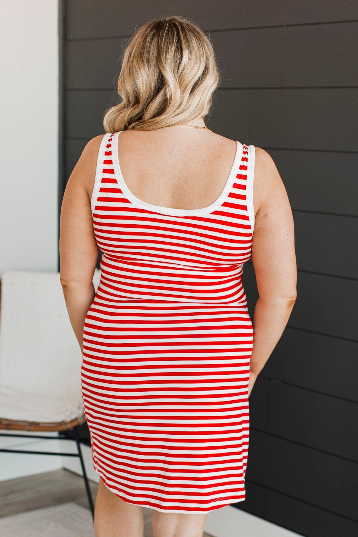 Seen It All Striped Dress- Red & White