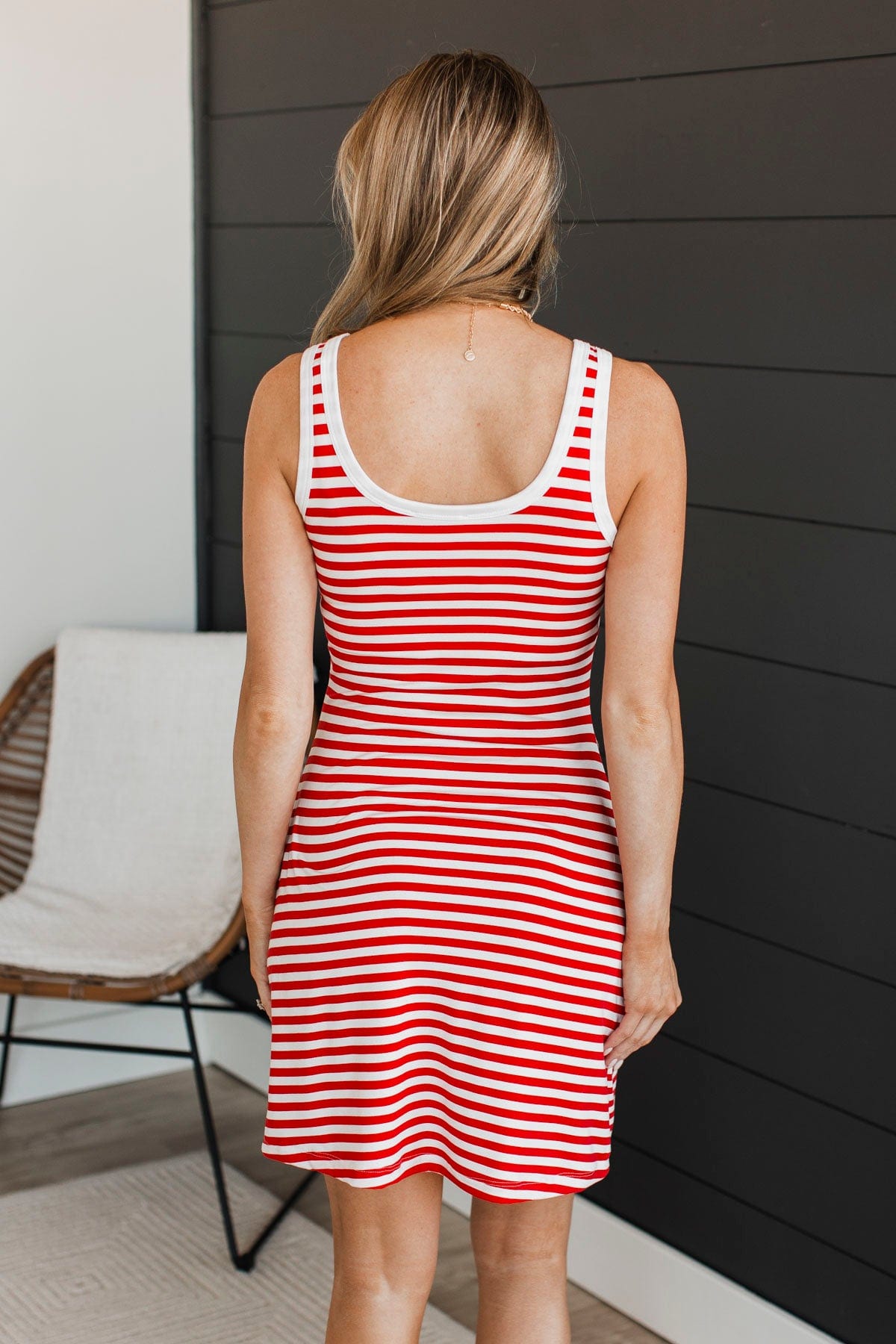 red and white striped tank dress Mebie Baby Red Stripe Knit Tank Dress 5T