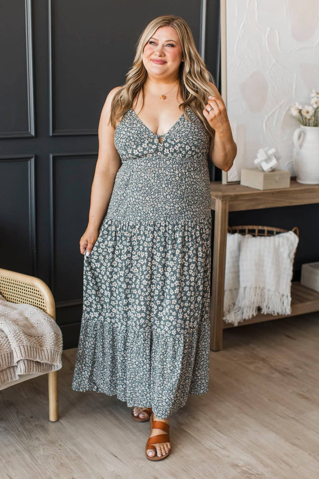 feeling the heat maxi dress greyscale floral Feeling The Heat Maxi Dress Greyscale Floral