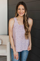 Garden Strolls Floral Tank Top- Lavender