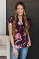 Feels Like A Fairytale Floral Top- Burgundy