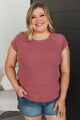 Remarkably Good Short Sleeve Ribbed Top- Marsala