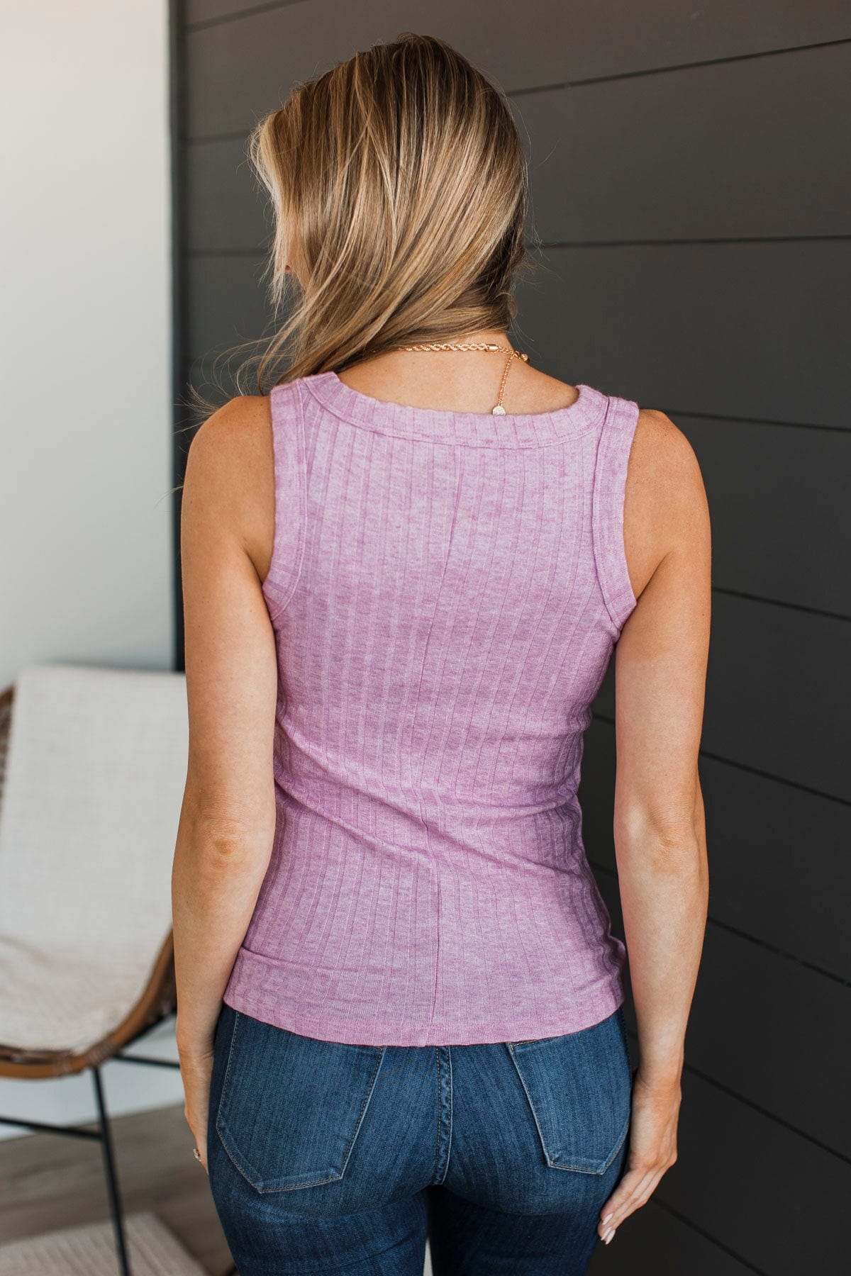 Think I Love This Ribbed Tank Top- Orchid