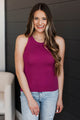 Can't Be Outdone Knit Tank Top- Magenta