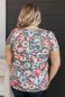 See The World Floral Top- Charcoal