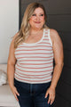 Quite Likely Striped Tank Top- Ivory & Coral