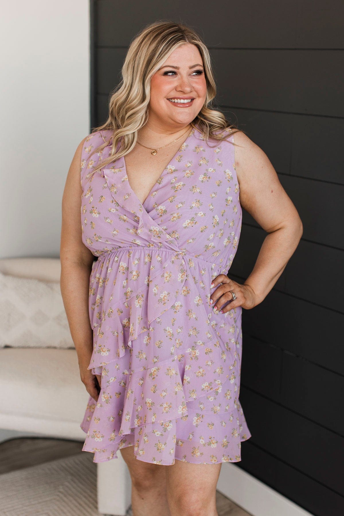 Living The High Life Floral Dress- Lilac
