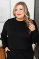 Casually Yours Crew Neck Pullover Top- Black