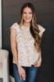 Classy Lady Floral Blouse- Ivory & Taupe