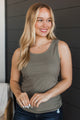 What A Delight Ribbed Tank Top- 2-Tone Olive