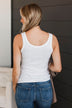All Who Wander Henley Tank Top- White