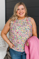 Embellish A Little Floral Sleeveless Blouse- Pink & Yellow