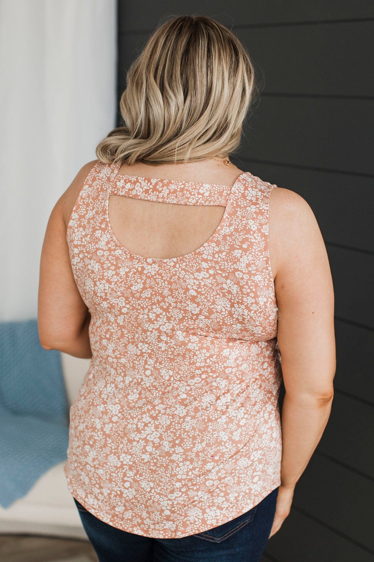 So Much To See Floral Tank Top- Dusty Peach