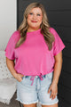 Kind Gestures Drawstring Waist Top- Fuchsia
