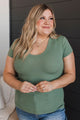 Singing for Happiness Short Sleeve Top- Dusty Green