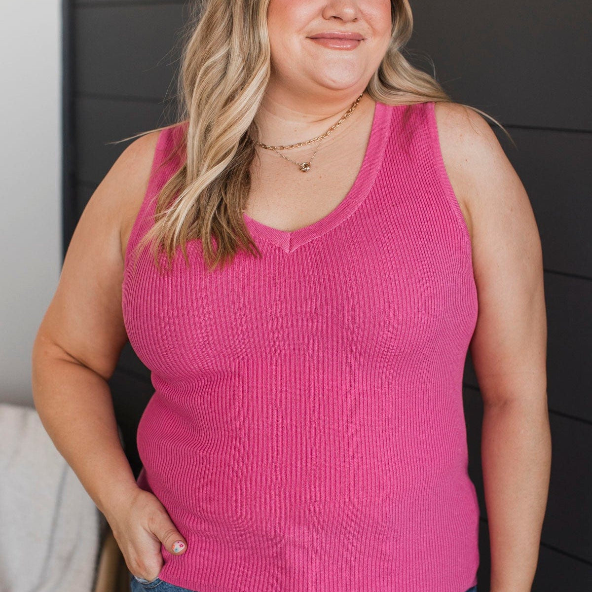 Pure Loveliness Ribbed Tank Top- Hot Pink – The Pulse Boutique