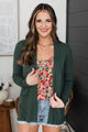 Captured Your Heart Knit Cardigan- Forest