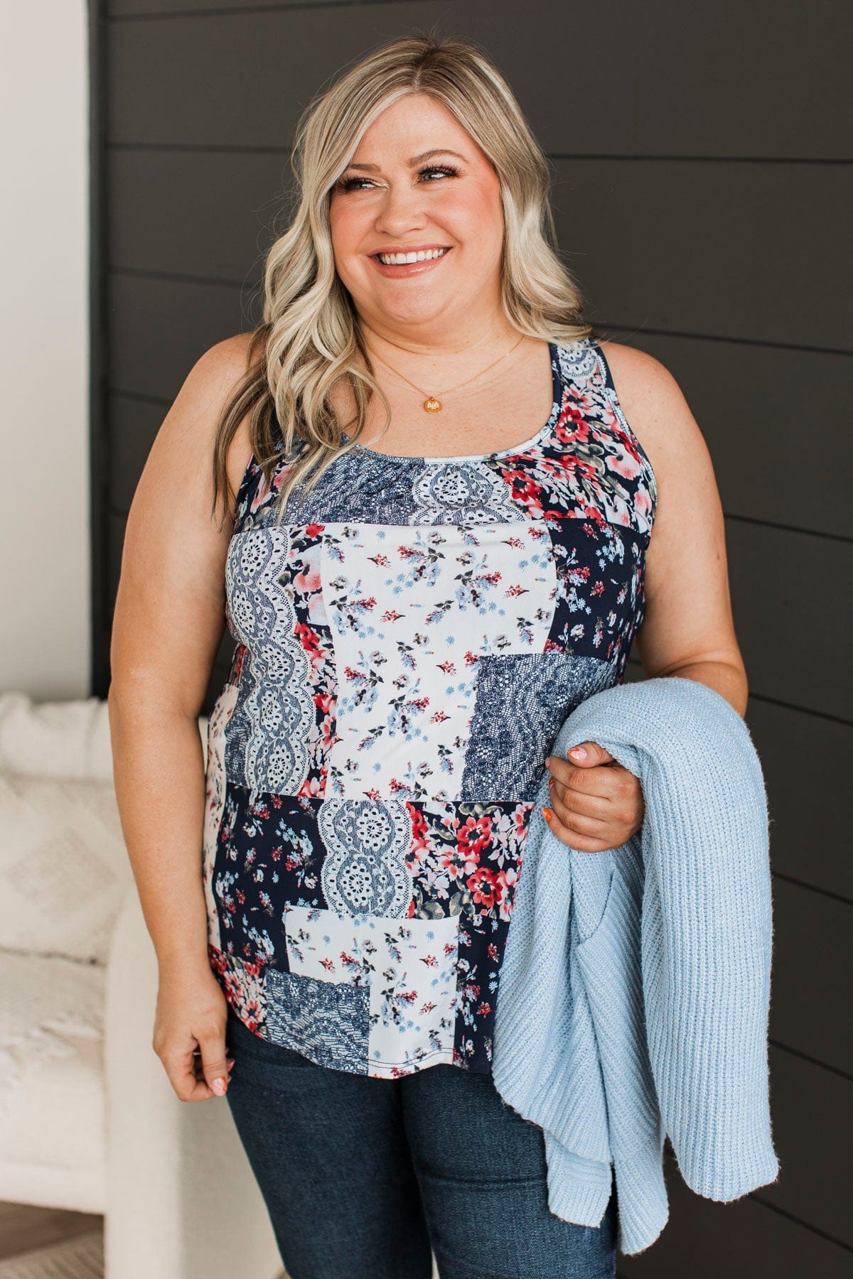Spencer Plus Size Women's Floral Print Flowy Tank Tops