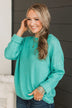 Captivating In Color Knit Sweater- Dark Mint