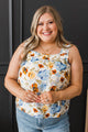 Always Fun Floral Tank Top- Eggshell & Blue