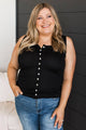 Lifelong Passion Pointelle Tank Top- Black